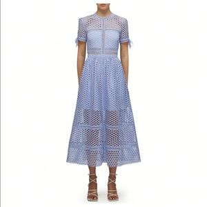 Self-Portrait Guipure Lace-Patterned Midi-Dress